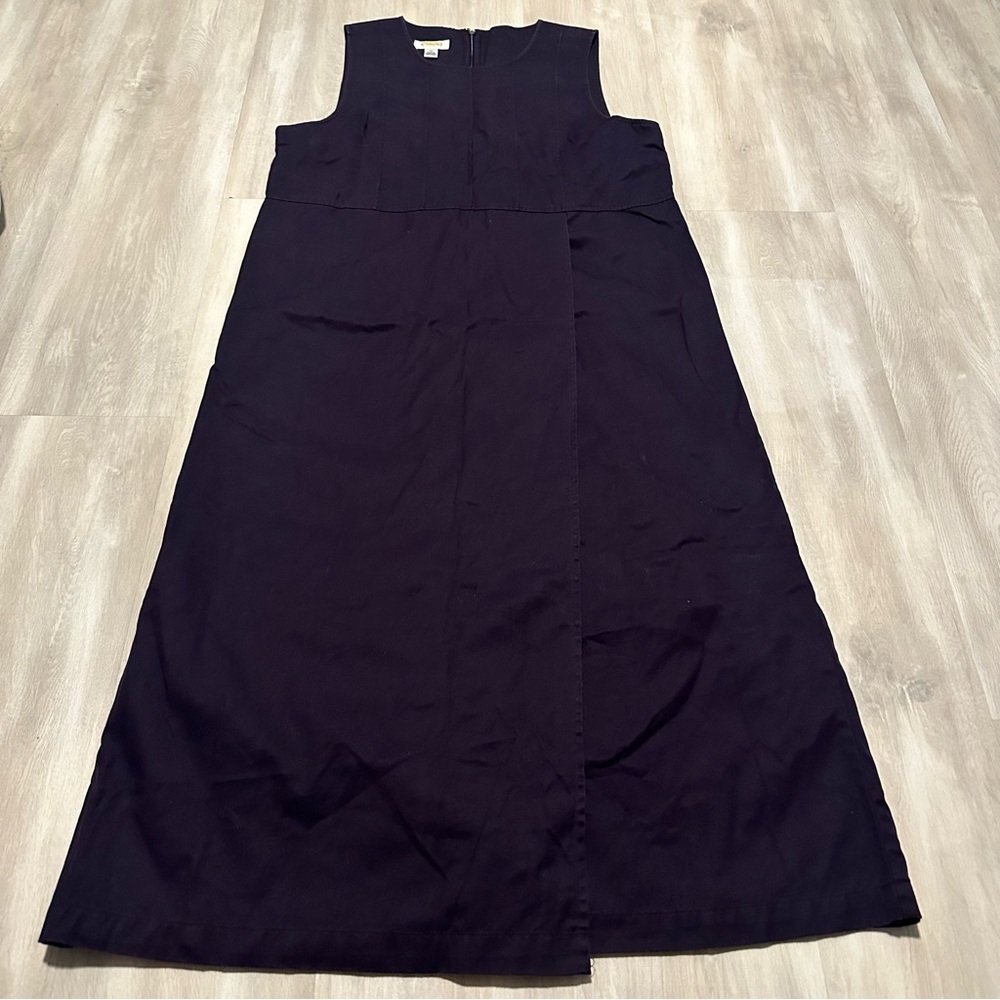 Vintage Talbots Purple Denim Feel Sleeveless Dress Sz 14